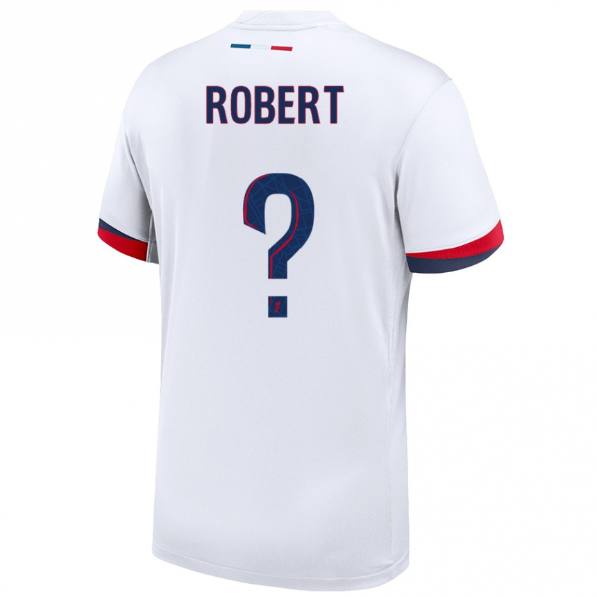 Men Football Laure Robert #0 White Blue Red Away Jersey 2024/25 T-Shirt Za