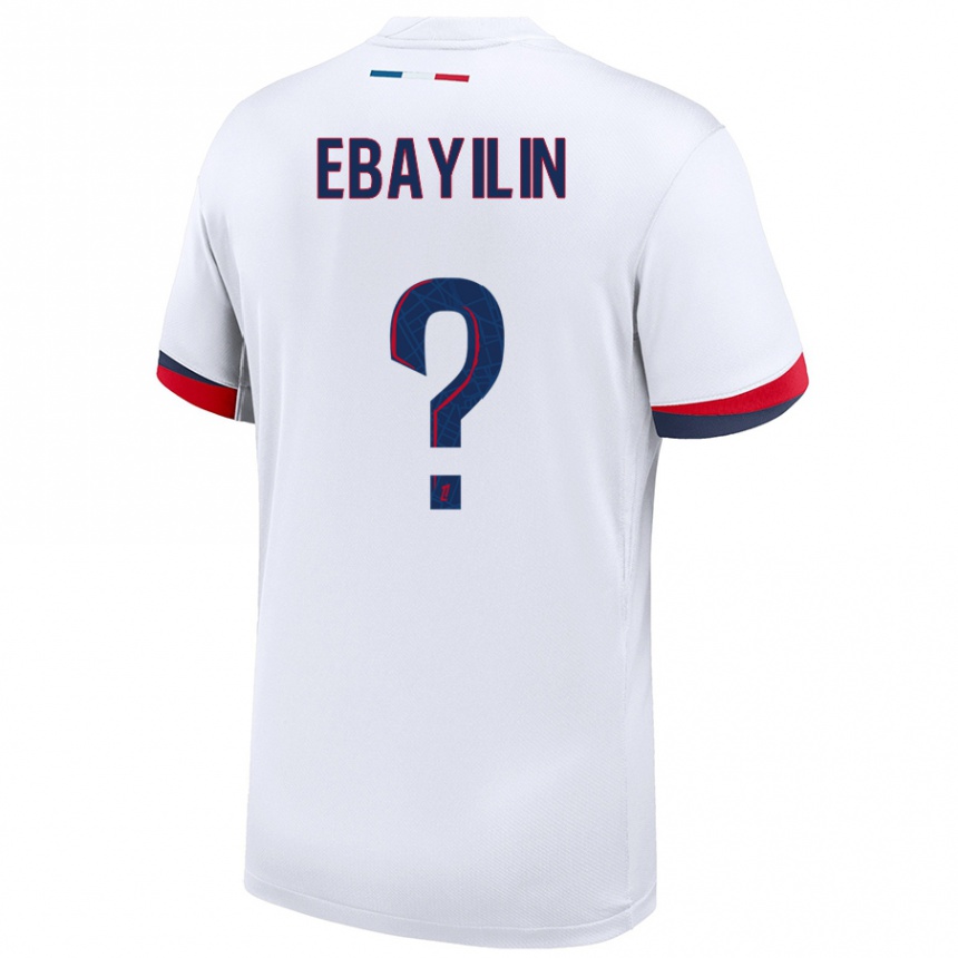 Men Football Anais Ebayilin #0 White Blue Red Away Jersey 2024/25 T-Shirt Za