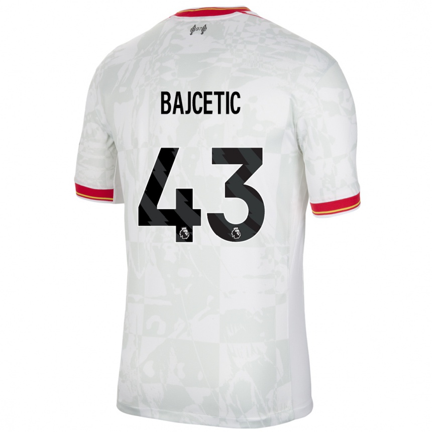 Men Football Stefan Bajcetic #43 White Red Black Third Jersey 2024/25 T-Shirt Za