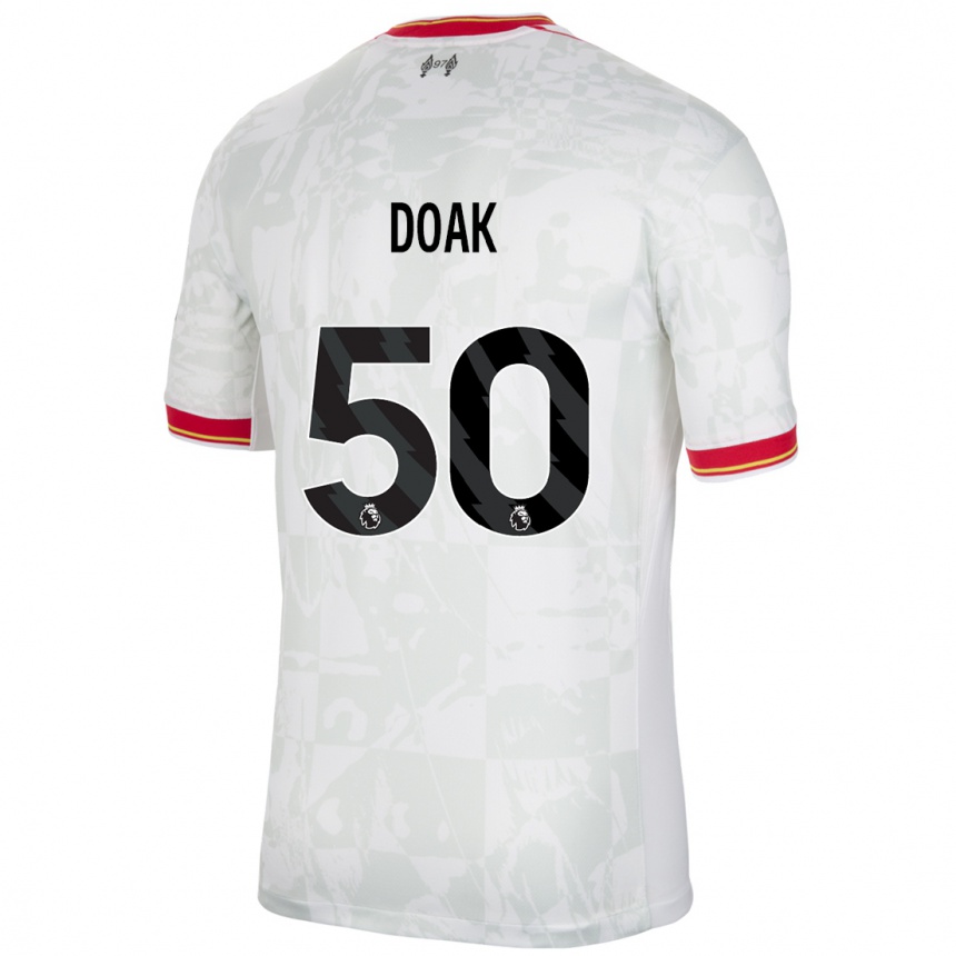 Men Football Ben Doak #50 White Red Black Third Jersey 2024/25 T-Shirt Za