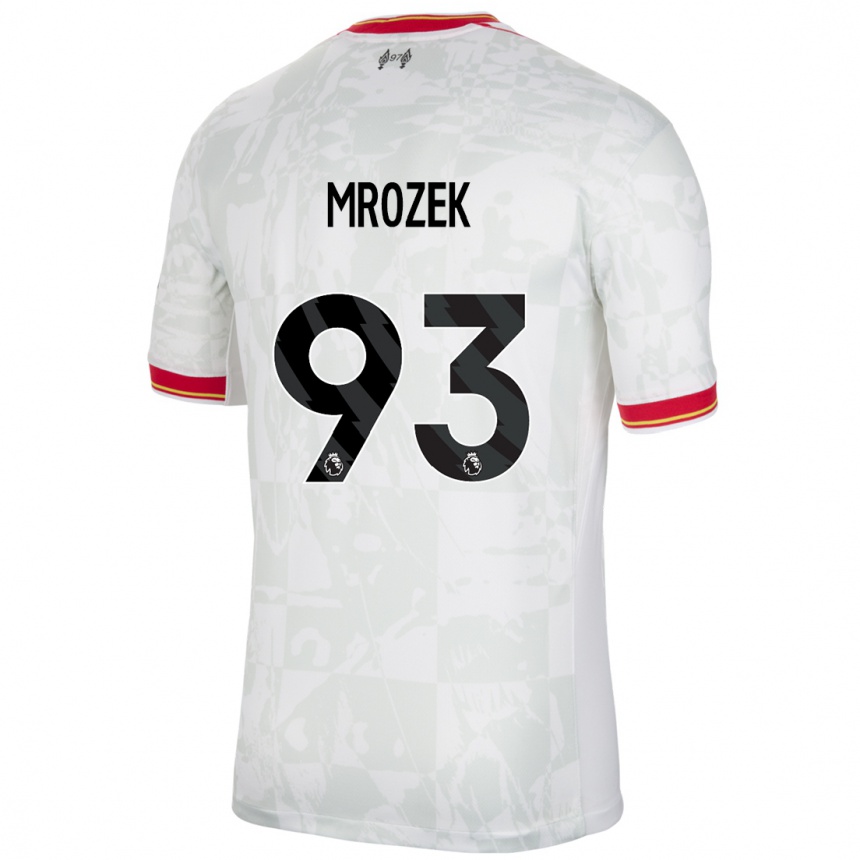 Men Football Fabian Mrozek #93 White Red Black Third Jersey 2024/25 T-Shirt Za