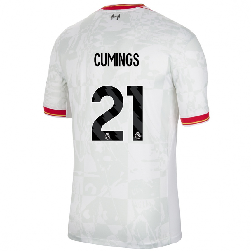 Men Football Eartha Cumings #21 White Red Black Third Jersey 2024/25 T-Shirt Za