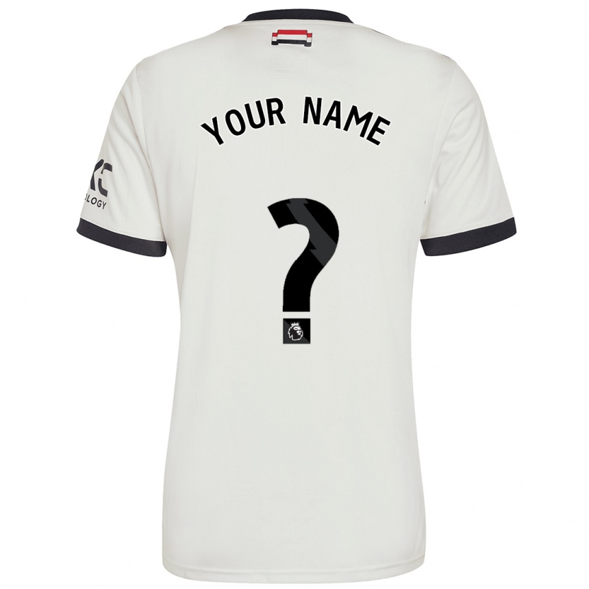 Men Football Your Name #0 Off White Third Jersey 2024/25 T-Shirt Za