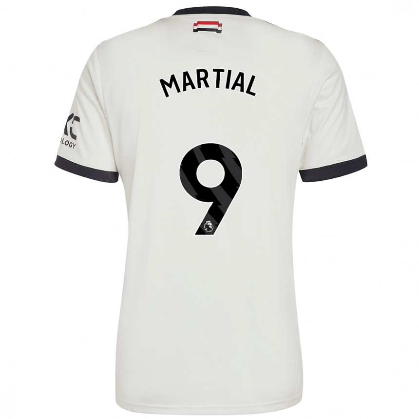 Men Football Anthony Martial #9 Off White Third Jersey 2024/25 T-Shirt Za