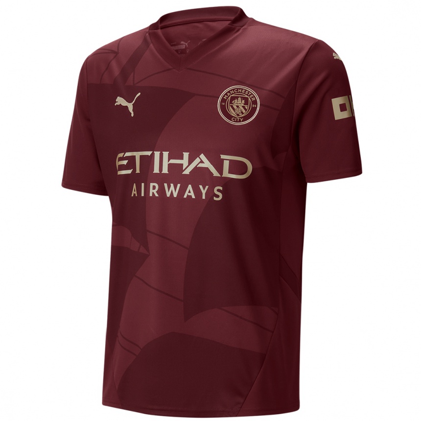 Men Football Phil Foden #47 Maroon Third Jersey 2024/25 T-Shirt Za