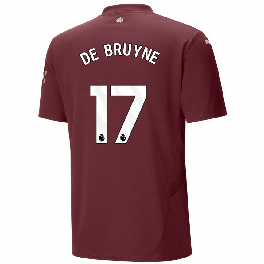 Men Football Kevin De Bruyne #17 Maroon Third Jersey 2024/25 T-Shirt Za