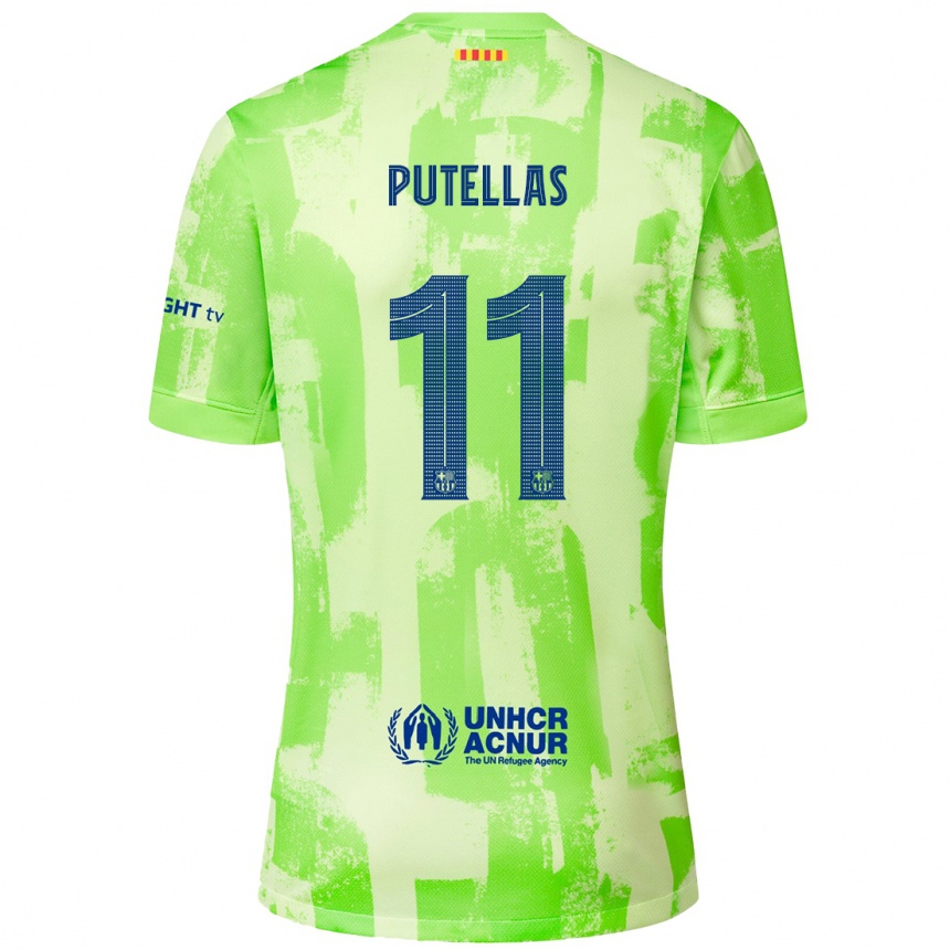 Men Football Alexia Putellas #11 Lime Third Jersey 2024/25 T-Shirt Za