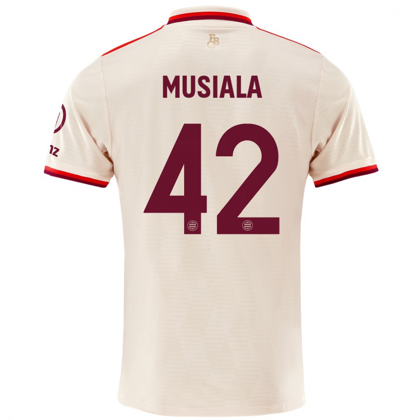 Men Football Jamal Musiala #42 Linen Third Jersey 2024/25 T-Shirt Za