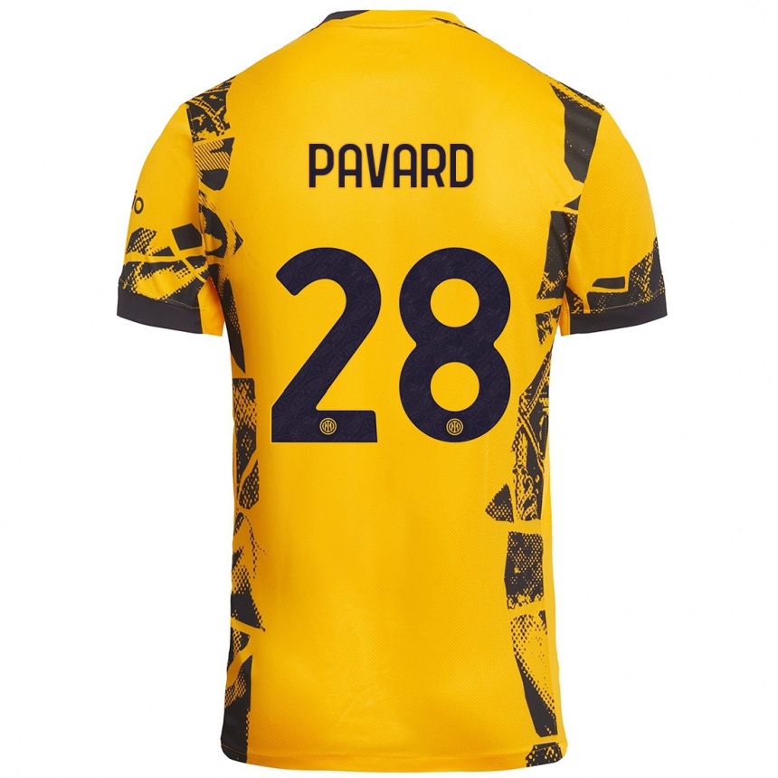 Men Football Benjamin Pavard #28 Gold Black Third Jersey 2024/25 T-Shirt Za