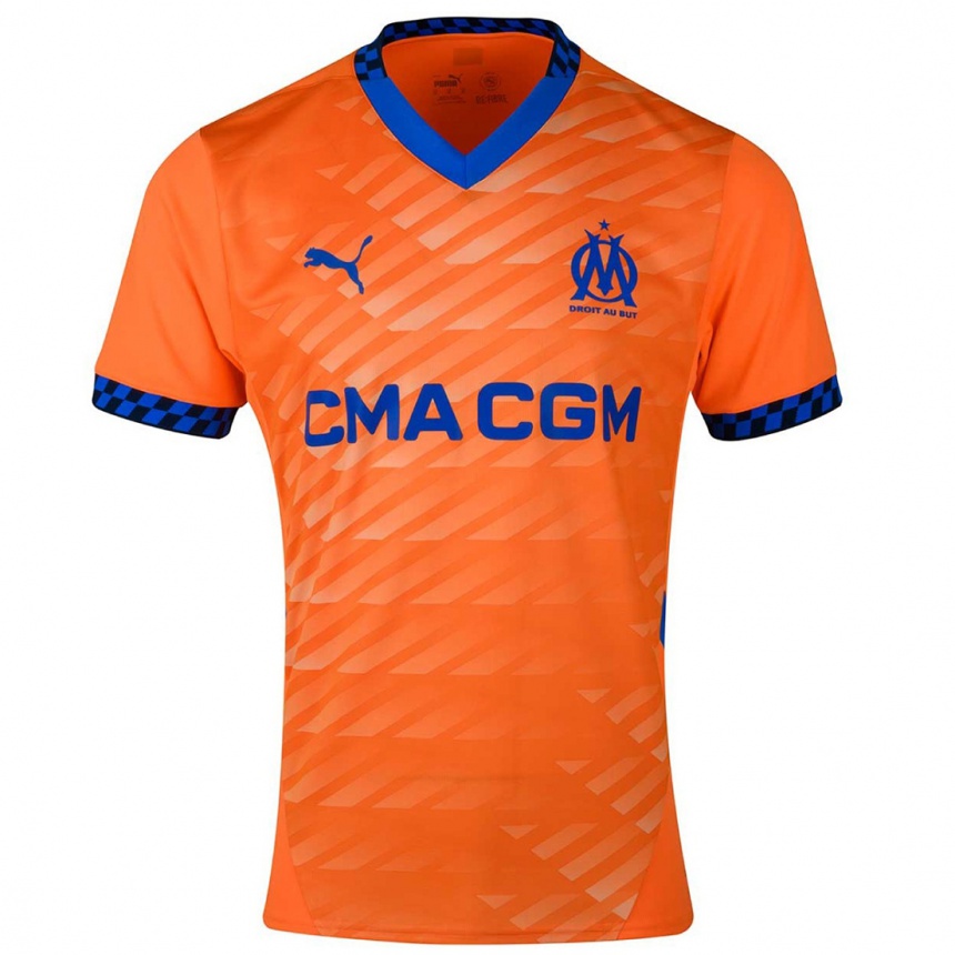 Men Football Lois Fauriel #0 Orange Dark Blue Third Jersey 2024/25 T-Shirt Za