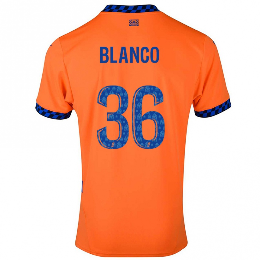 Men Football Ruben Blanco #36 Orange Dark Blue Third Jersey 2024/25 T-Shirt Za