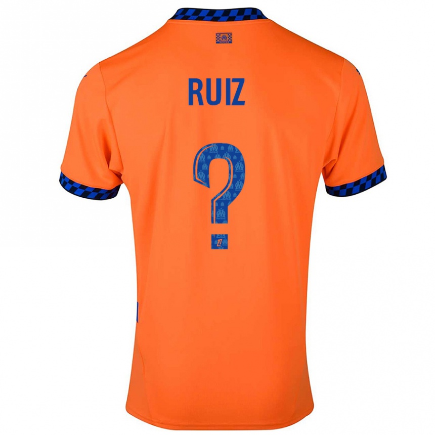 Men Football Pedro Ruiz #0 Orange Dark Blue Third Jersey 2024/25 T-Shirt Za