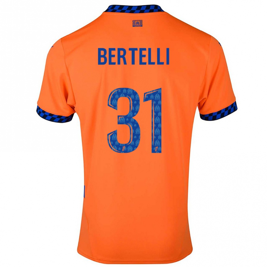 Men Football Ugo Bertelli #31 Orange Dark Blue Third Jersey 2024/25 T-Shirt Za