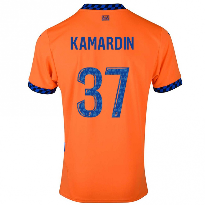 Men Football Aaron Kamardin #37 Orange Dark Blue Third Jersey 2024/25 T-Shirt Za