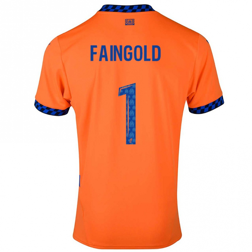 Men Football Abbie Faingold #1 Orange Dark Blue Third Jersey 2024/25 T-Shirt Za