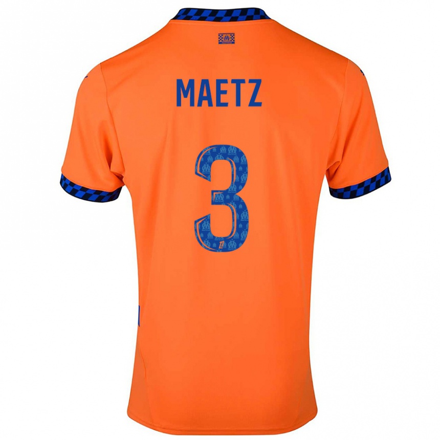 Men Football Agathe Maetz #3 Orange Dark Blue Third Jersey 2024/25 T-Shirt Za