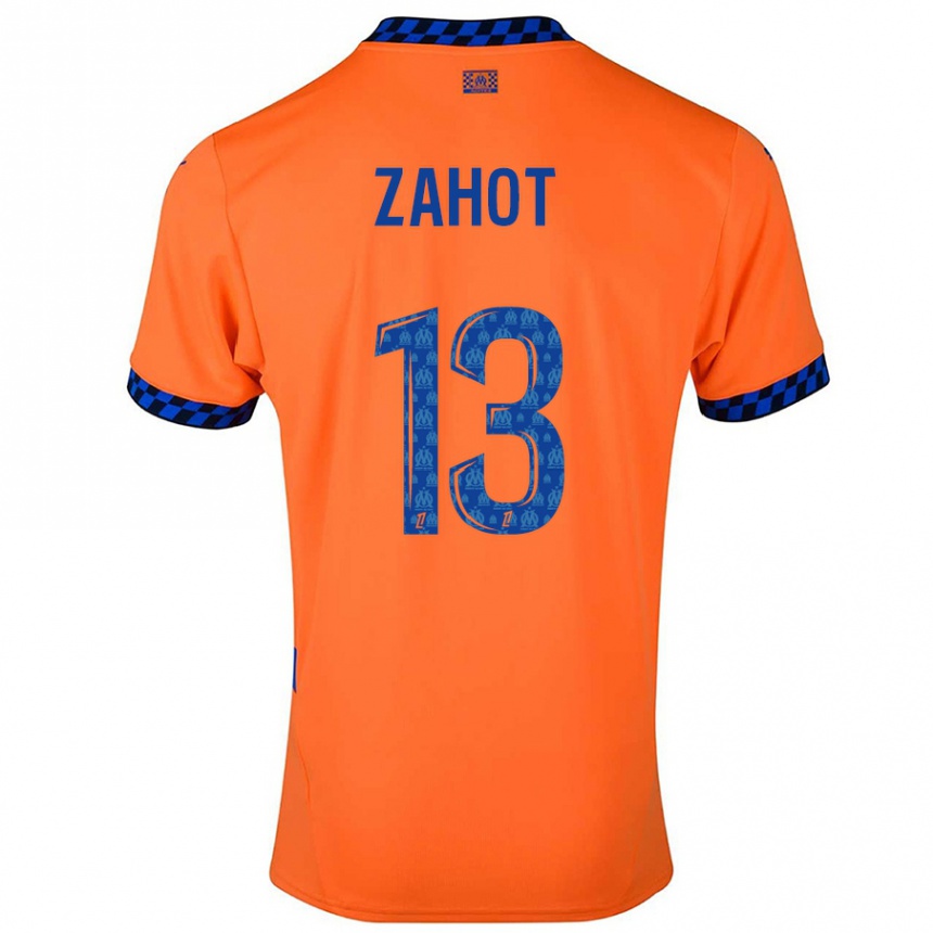 Men Football Sarah Zahot #13 Orange Dark Blue Third Jersey 2024/25 T-Shirt Za