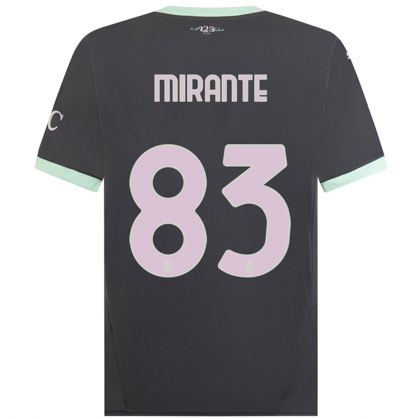 Men Football Antonio Mirante #83 Grey Third Jersey 2024/25 T-Shirt Za