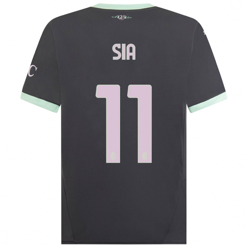 Men Football Diego Sia #11 Grey Third Jersey 2024/25 T-Shirt Za