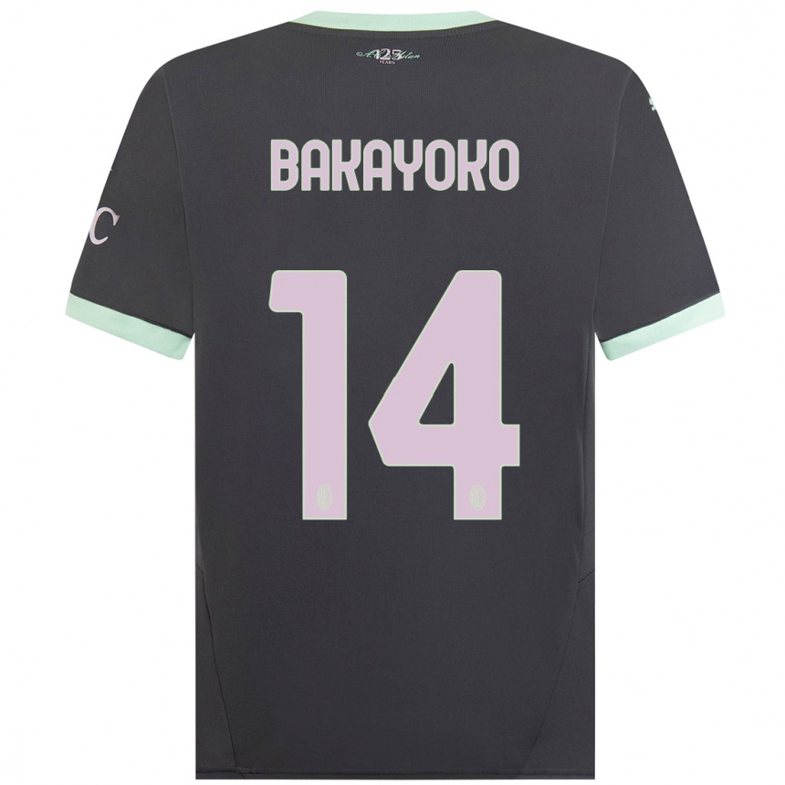 Men Football Tiemoue Bakayoko #14 Grey Third Jersey 2024/25 T-Shirt Za