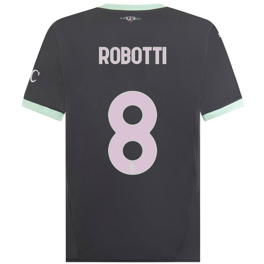 Men Football Giovanni Robotti #8 Grey Third Jersey 2024/25 T-Shirt Za