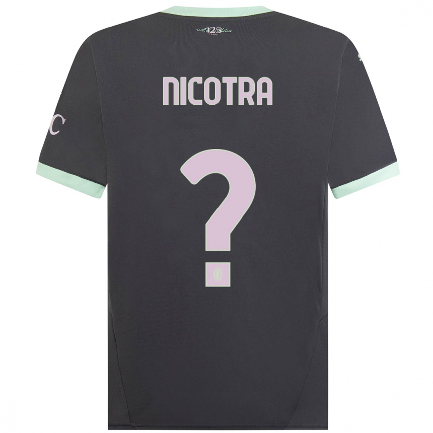 Men Football Riccardo Nicotra #0 Grey Third Jersey 2024/25 T-Shirt Za