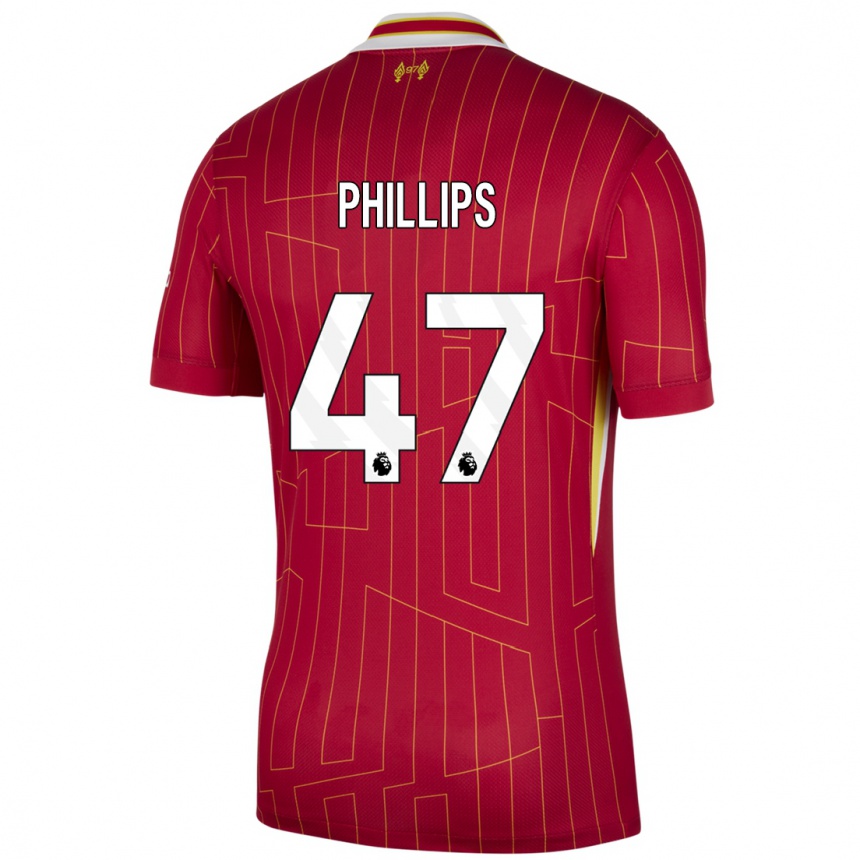 Women Football Nathaniel Phillips #47 Red Yellow White Home Jersey 2024/25 T-Shirt Za