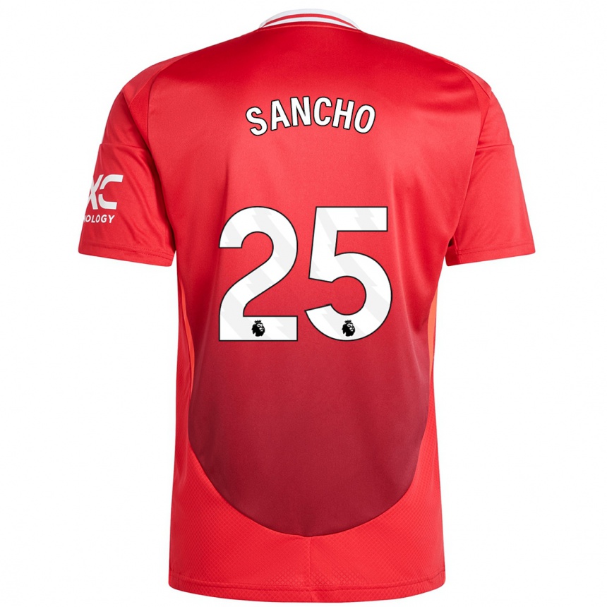 Women Football Jadon Sancho #25 Bright Red Home Jersey 2024/25 T-Shirt Za