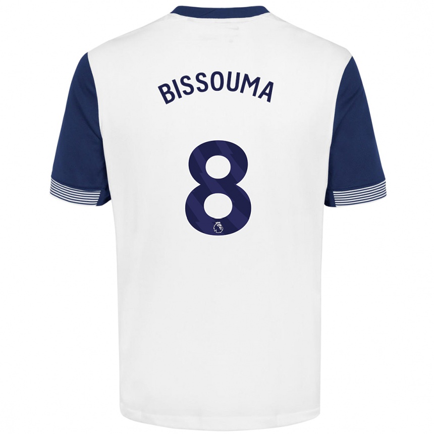 Women Football Yves Bissouma #8 White Blue Home Jersey 2024/25 T-Shirt Za