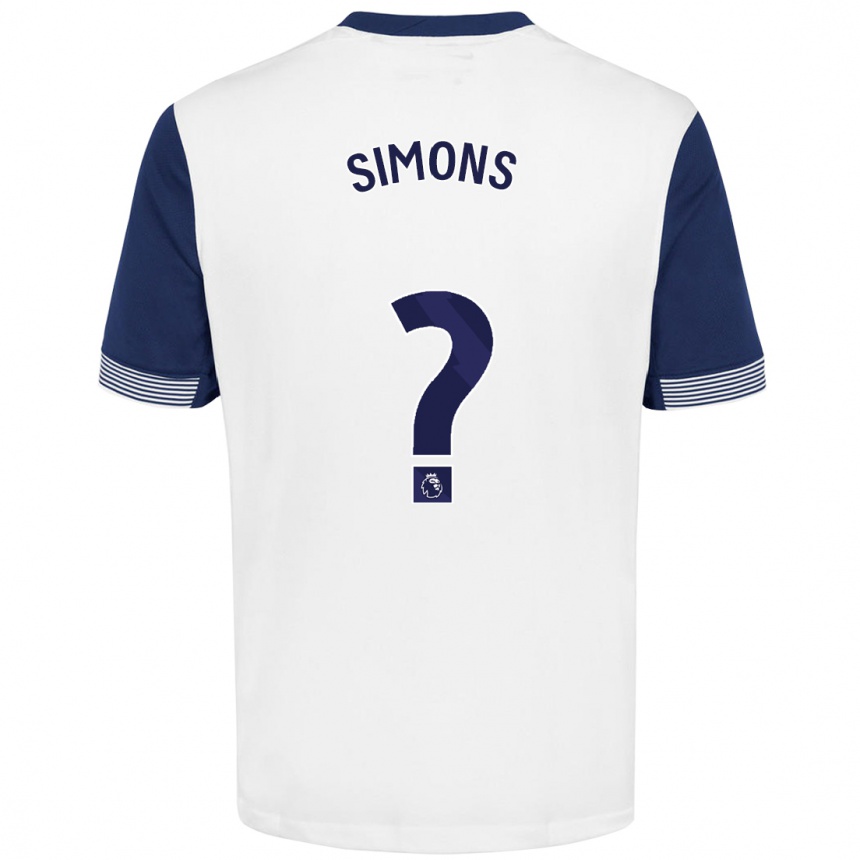 Women Football Zach Simons #0 White Blue Home Jersey 2024/25 T-Shirt Za