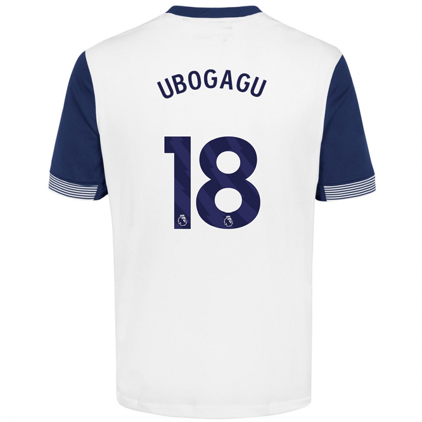 Women Football Chioma Ubogagu #18 White Blue Home Jersey 2024/25 T-Shirt Za