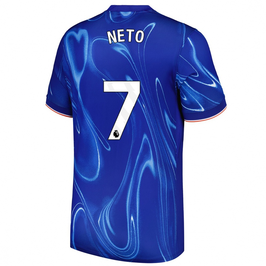 Women Football Pedro Neto #7 Blue White Home Jersey 2024/25 T-Shirt Za