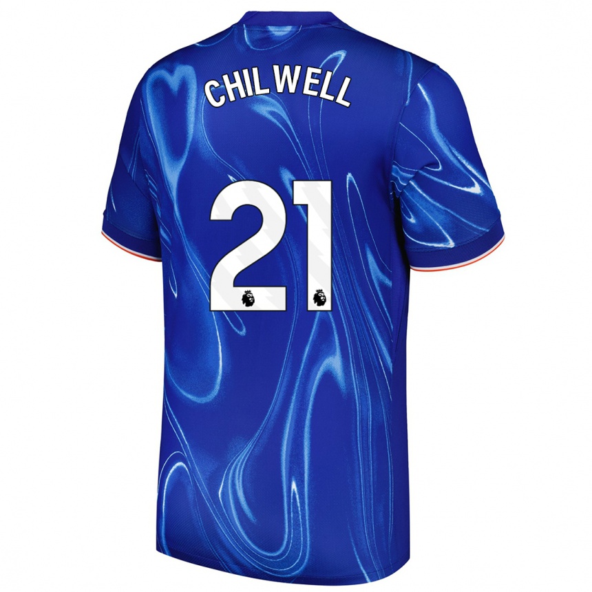 Women Football Ben Chilwell #21 Blue White Home Jersey 2024/25 T-Shirt Za