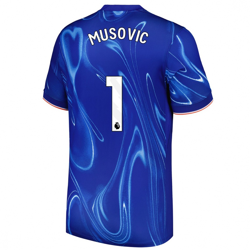 Women Football Zecira Musovic #1 Blue White Home Jersey 2024/25 T-Shirt Za