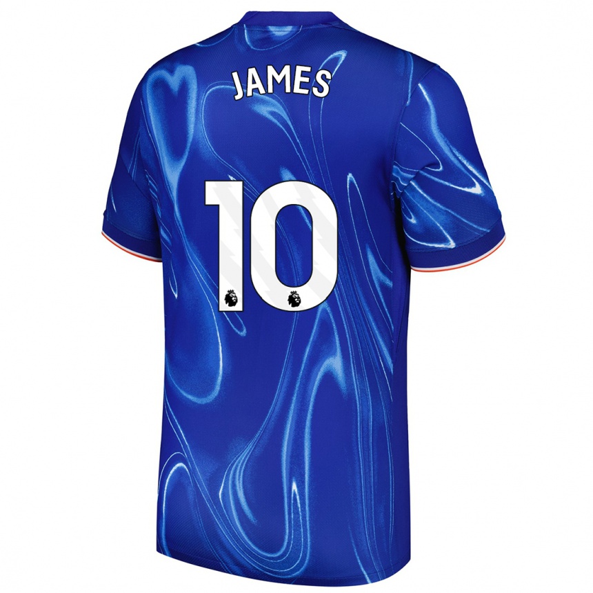 Women Football Lauren James #10 Blue White Home Jersey 2024/25 T-Shirt Za