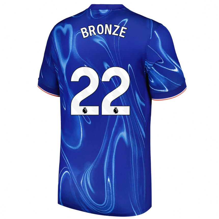 Women Football Lucy Bronze #22 Blue White Home Jersey 2024/25 T-Shirt Za