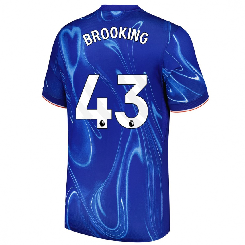 Women Football Josh Brooking #43 Blue White Home Jersey 2024/25 T-Shirt Za