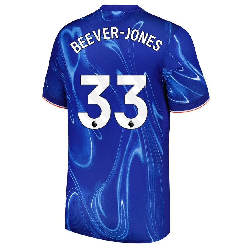 Women Football Aggie Beever-Jones #33 Blue White Home Jersey 2024/25 T-Shirt Za