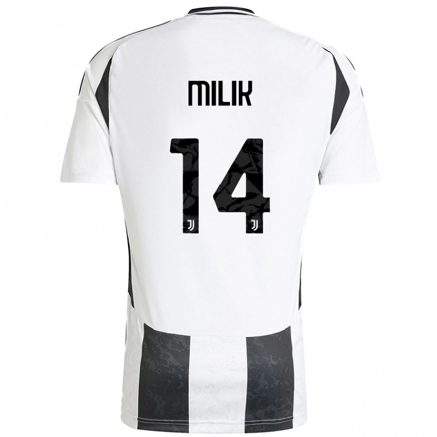 Women Football Arkadiusz Milik #14 White Black Home Jersey 2024/25 T-Shirt Za