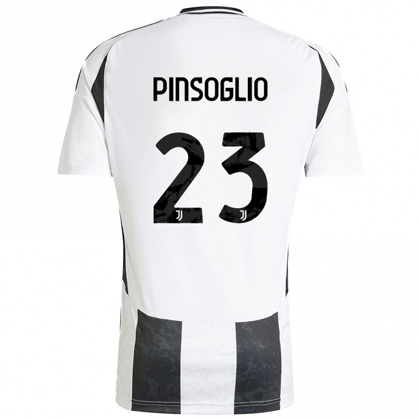 Women Football Carlo Pinsoglio #23 White Black Home Jersey 2024/25 T-Shirt Za