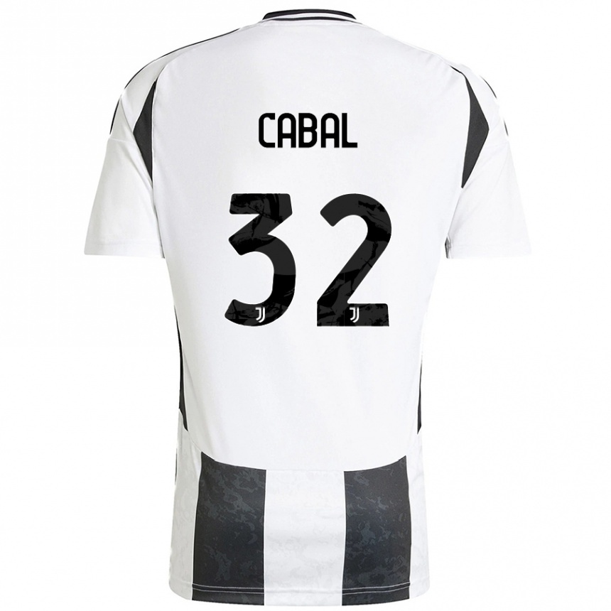 Women Football Juan Cabal #32 White Black Home Jersey 2024/25 T-Shirt Za