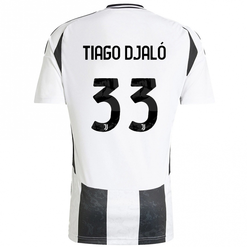 Women Football Tiago Djalo #33 White Black Home Jersey 2024/25 T-Shirt Za