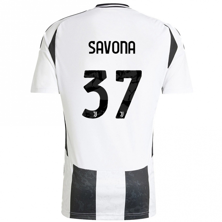 Women Football Nicolo Savona #37 White Black Home Jersey 2024/25 T-Shirt Za