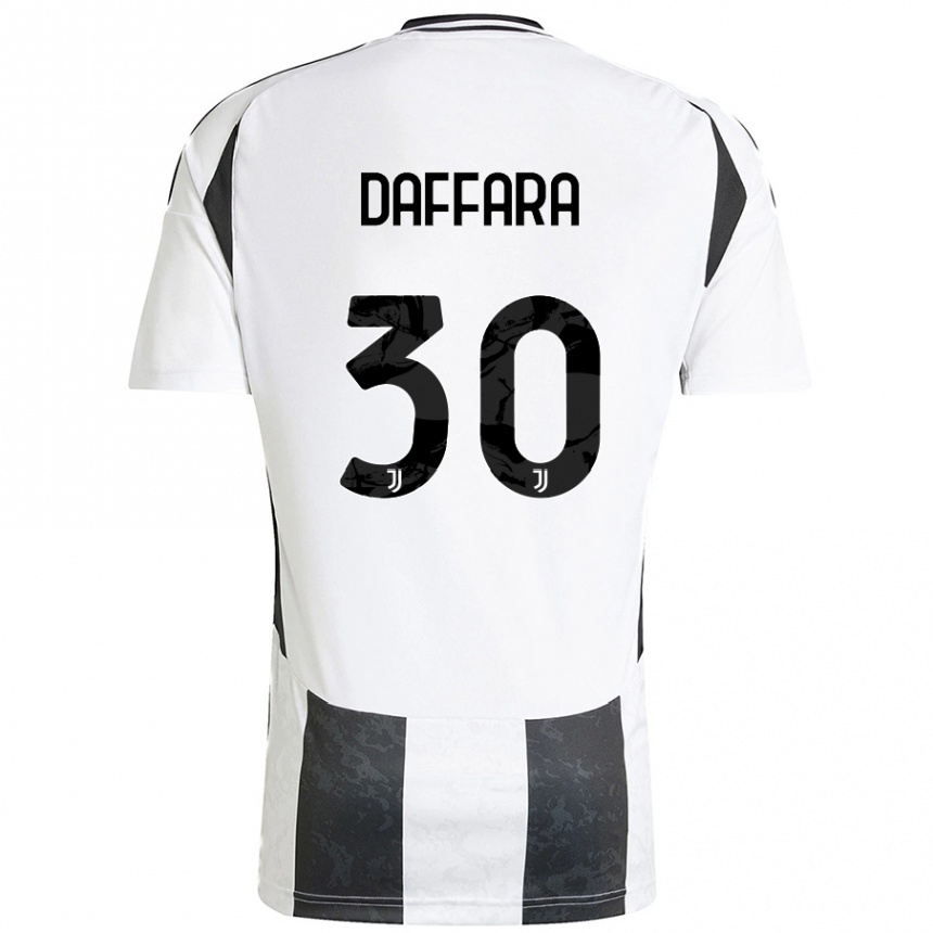 Women Football Giovanni Daffara #30 White Black Home Jersey 2024/25 T-Shirt Za