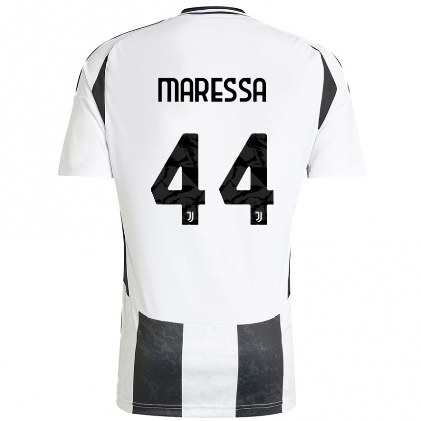 Women Football Tommaso Maressa #44 White Black Home Jersey 2024/25 T-Shirt Za