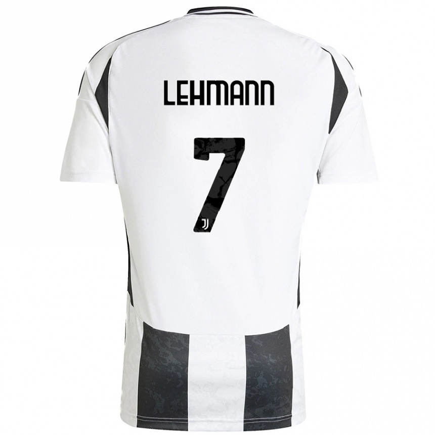 Women Football Alisha Lehmann #7 White Black Home Jersey 2024/25 T-Shirt Za