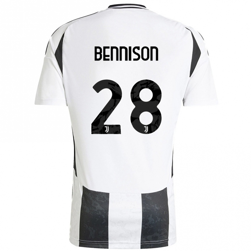 Women Football Hanna Bennison #28 White Black Home Jersey 2024/25 T-Shirt Za