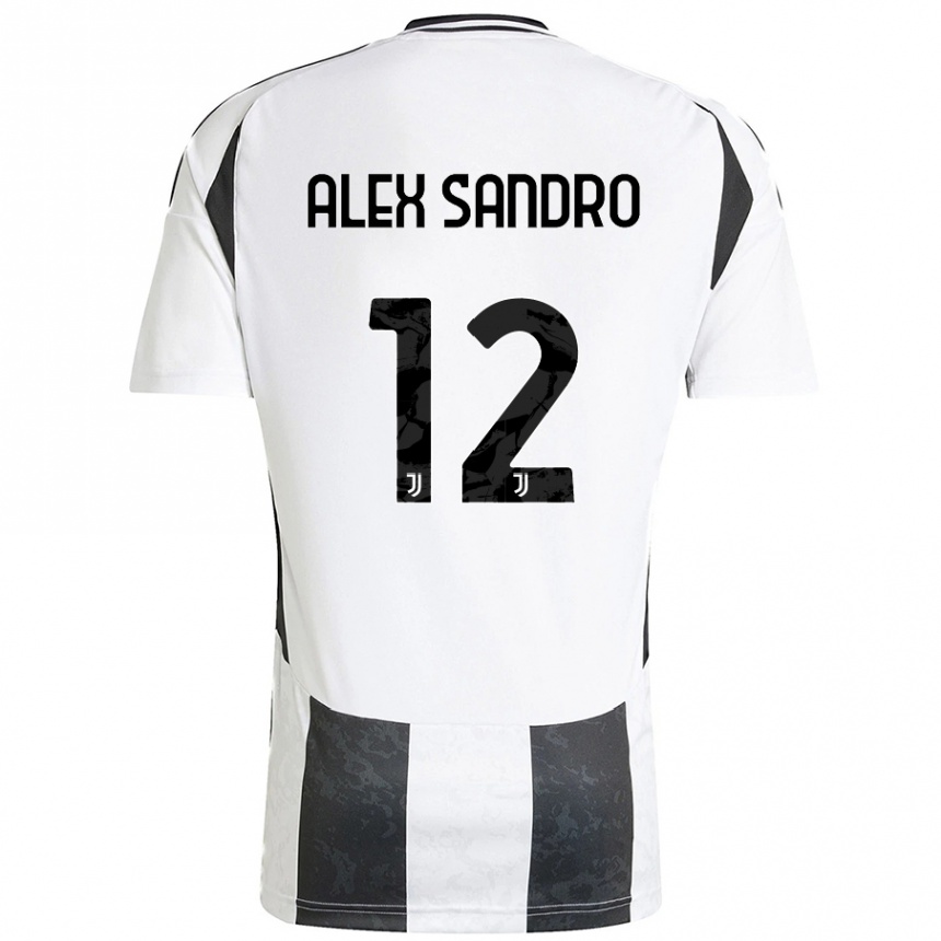 Women Football Alex Sandro #12 White Black Home Jersey 2024/25 T-Shirt Za