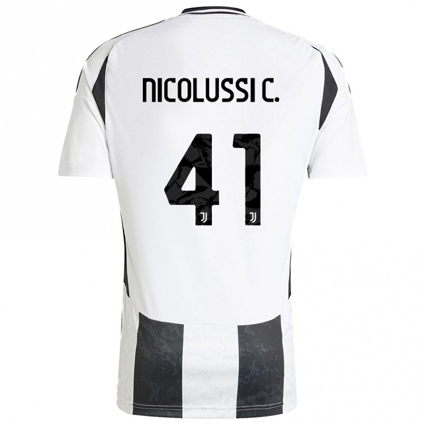 Women Football Hans Nicolussi Caviglia #41 White Black Home Jersey 2024/25 T-Shirt Za