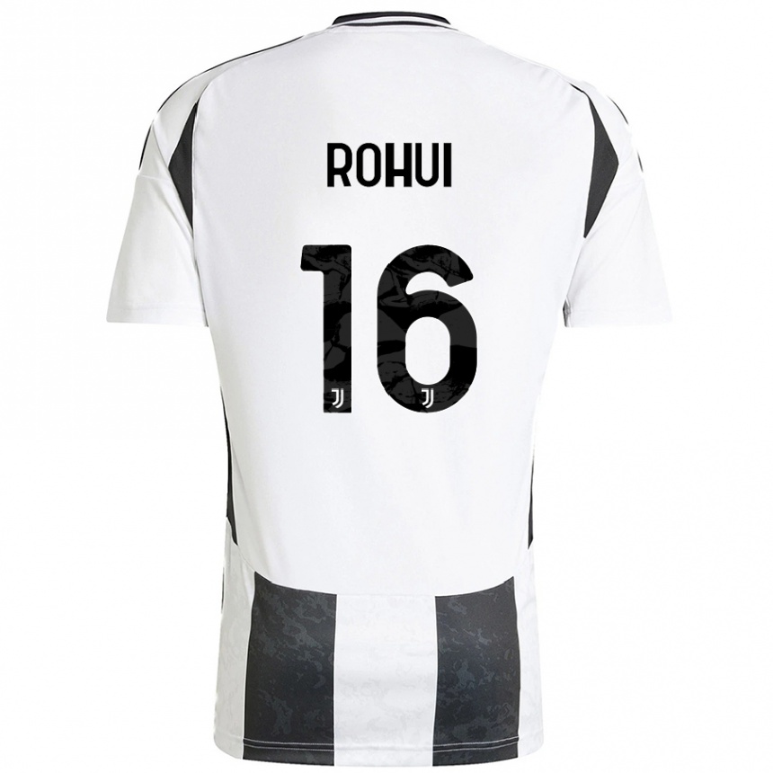 Women Football Jonas Rohui #16 White Black Home Jersey 2024/25 T-Shirt Za